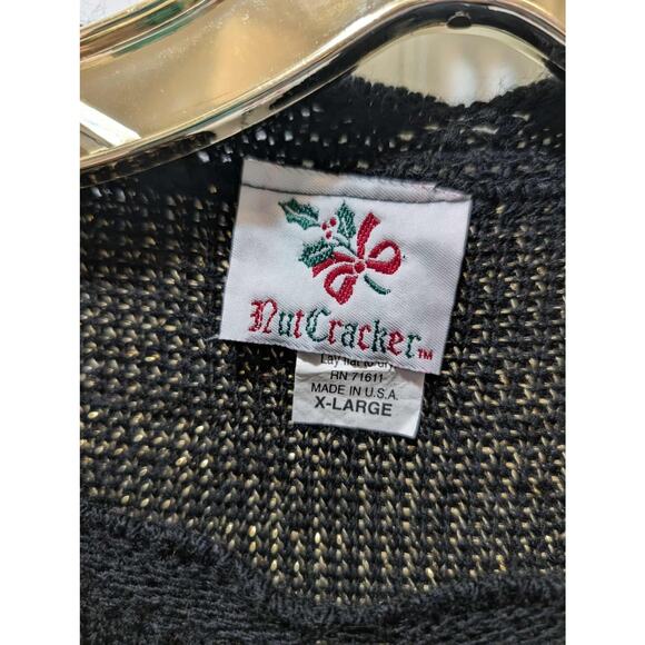 Vintage Nutcracker Ugly Christmas Sweater Dog on Skis Holiday Womens XL - Picture 6 of 9